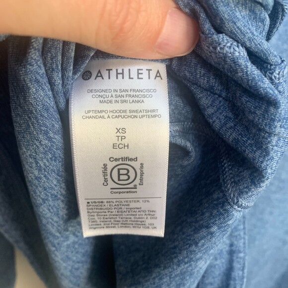 Athleta Uptempo Hoodie Women's XS Blue Lightweight Pullover Casual Soft Yoga - Picture 9 of 12